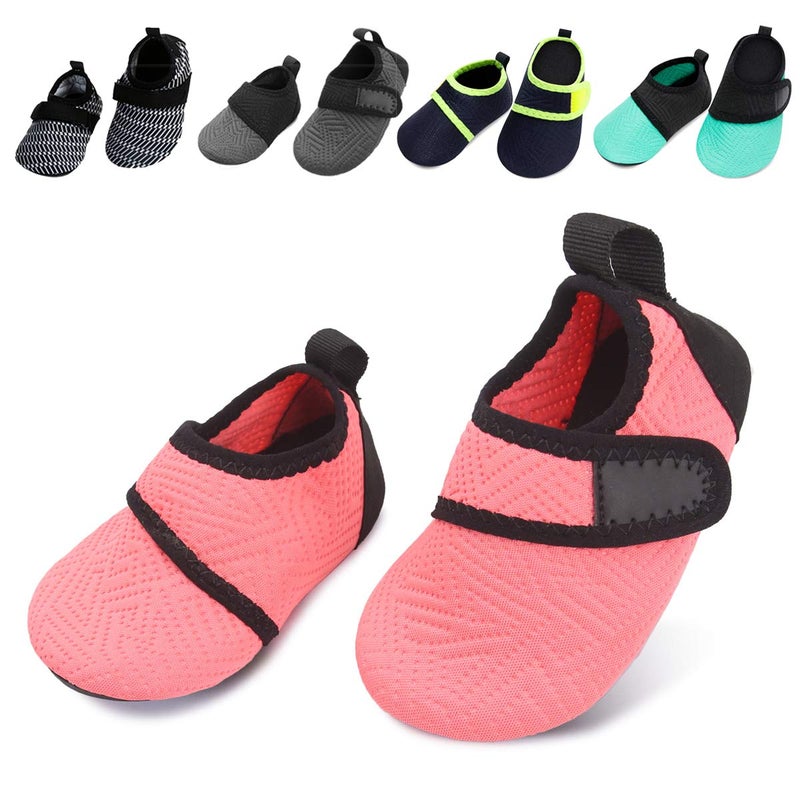 BARERUN Baby Girls Boys Swim Water Shoes Quick Dry Non-Slip Water Skin Barefoot Sports Shoes Aqua Socks for Infant Orange 18-24 Months Infant - Image 2